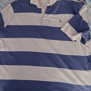 Ralph Lauren Polo Blue and White Men's Shirt 2 Xl